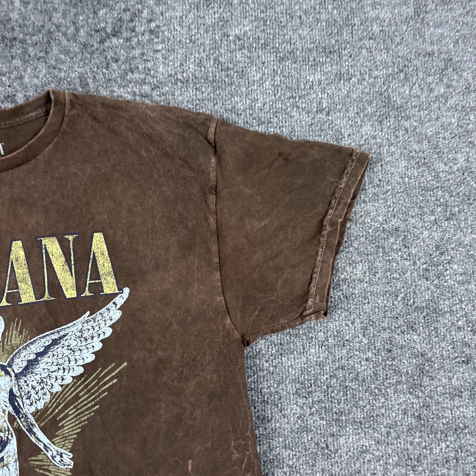Nirvana Shirt Mens XL Brown In Utero Angel Live 93 Tour Graphic Tee Rock Music gallery