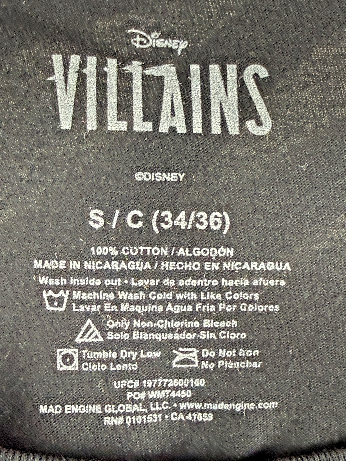 Size S - Disney Villains All Trick No Treat Character Graphic T-Shirt Black NWOT gallery
