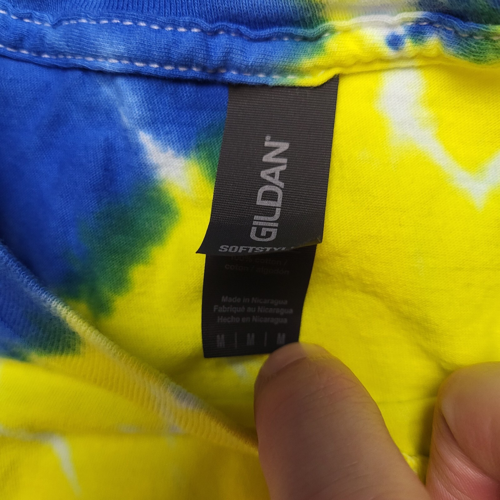 Nami Mental Health Awareness T-Shirt Mens M Blue Yellow Tie Dye Tee W6 gallery