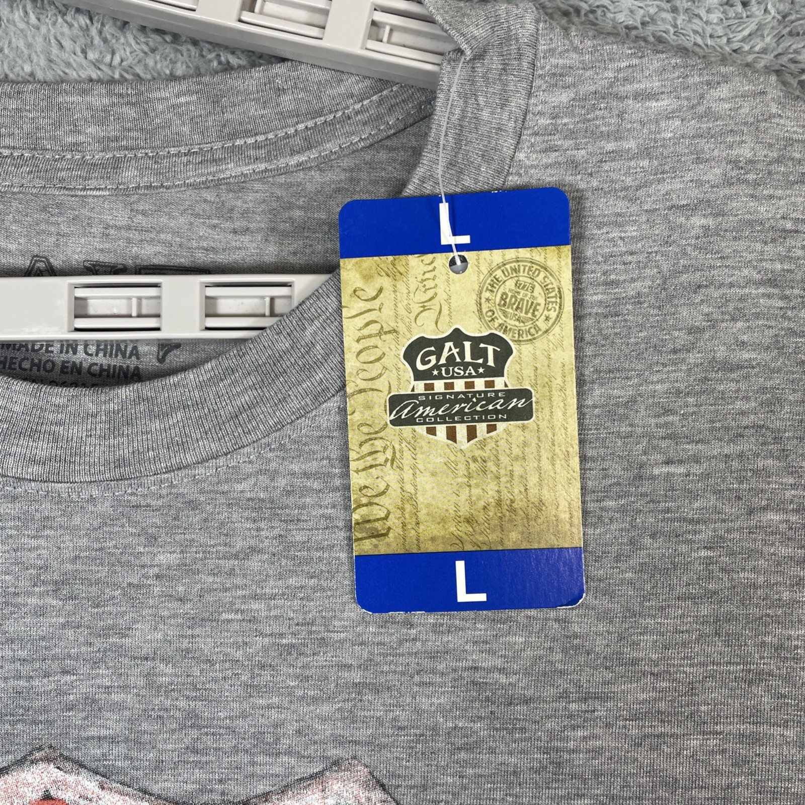 Galt T Shirt Men Large Gray American USA Home of the Brave HWY Sign NEW Patriot gallery