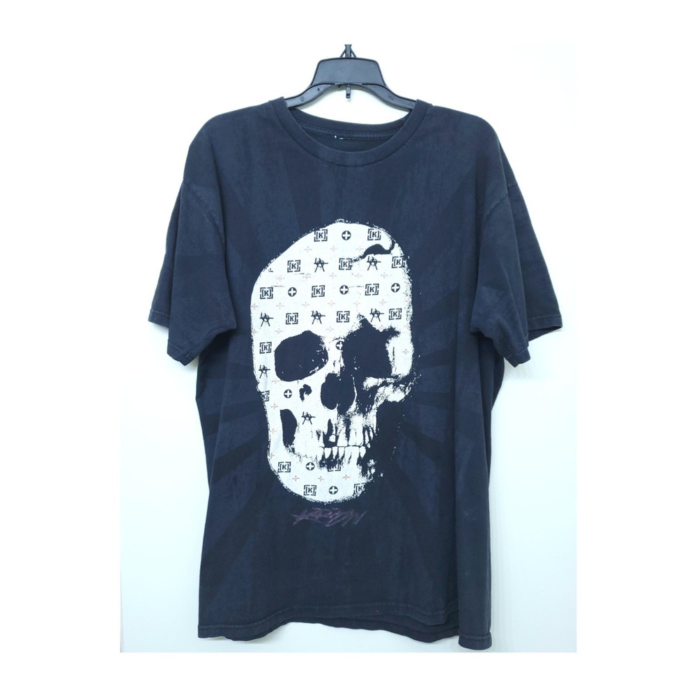 Y2K Kr3w Krew Chad Muska Skull Monogram Skate Street Shirt Size Large Pre-owned