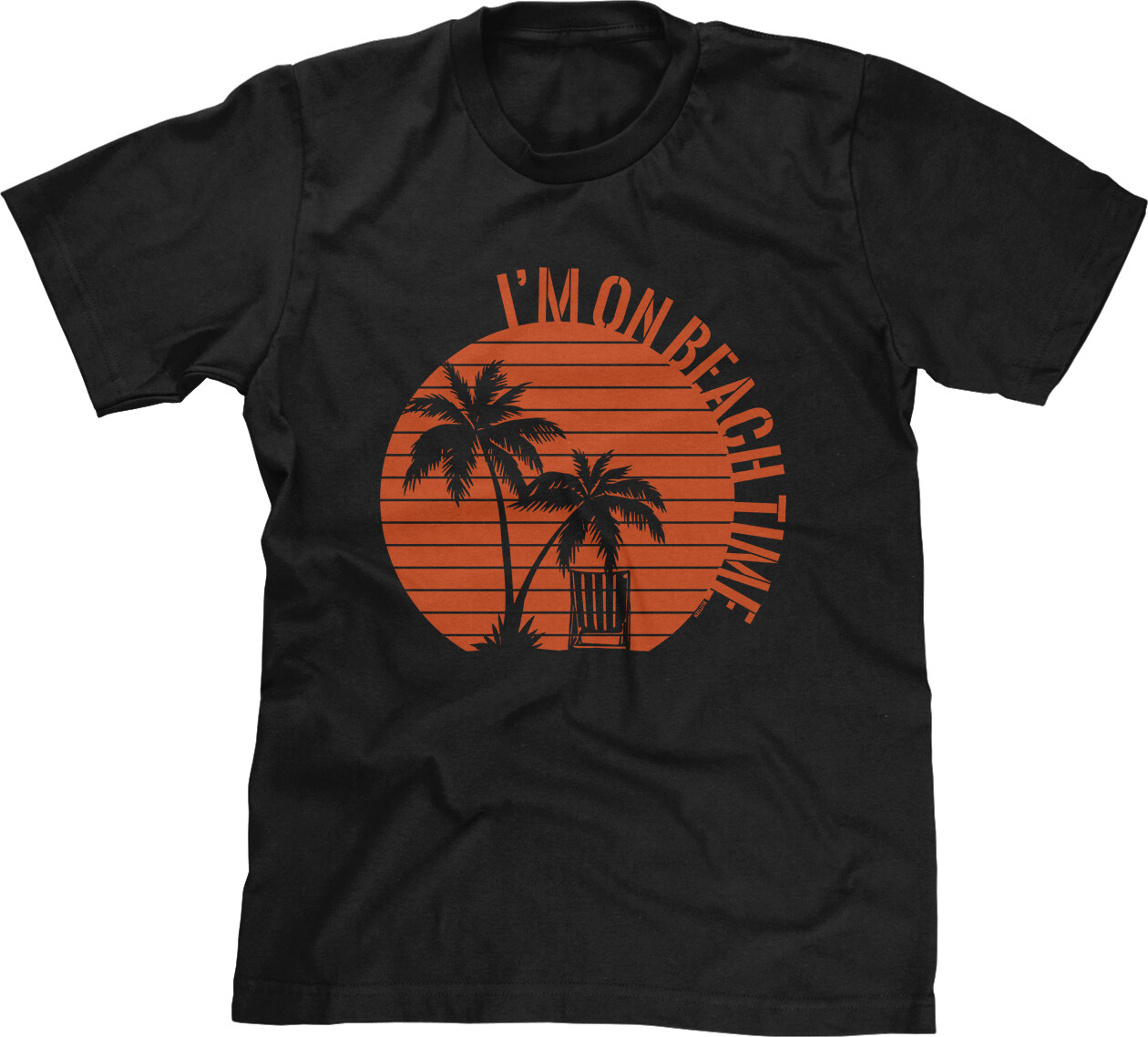 Beach Time Funny Humorous Summer Tanning Vacation Relax Sun Palm Tree Mens Tee