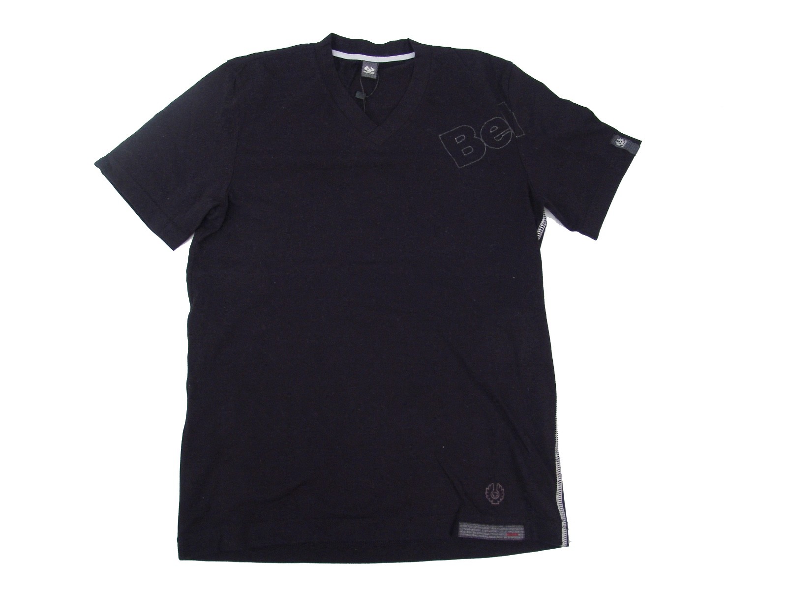 Authentic Belstaff FB V-Neck Black T-Shirt Cotton/Elastane Blend Size S gallery