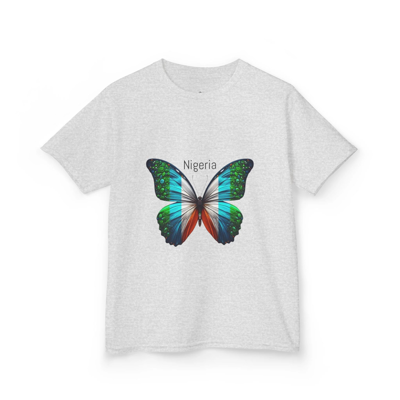 Kids Tee — Colorful Butterfly 'Nigeria' Graphic gallery
