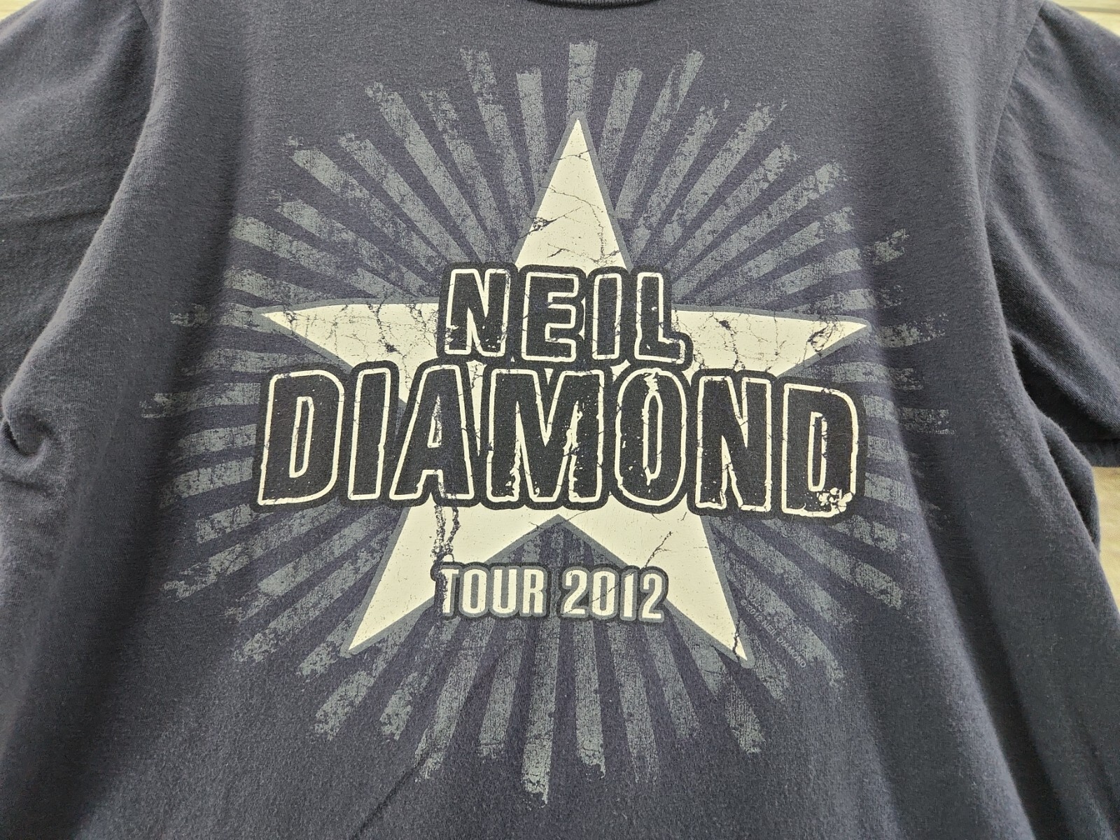 Neil Diamond 2012 Tour Star Blue Crewneck Concert T Shirt Adult Size Medium M gallery