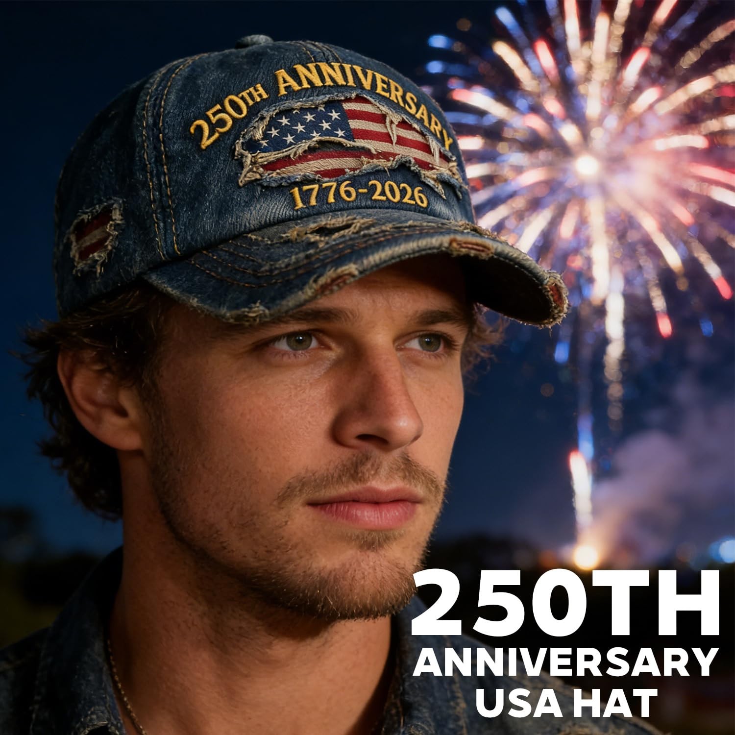 USA 250th Anniversary Hat 1776-2026 - USA Patriotic Baseball Cap, Adjustable ... gallery