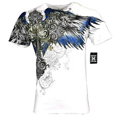 XTREME COUTURE by AFFLICTION White ENSIGN Short Sleeve Slim Fit Mens T-shirt NWT
