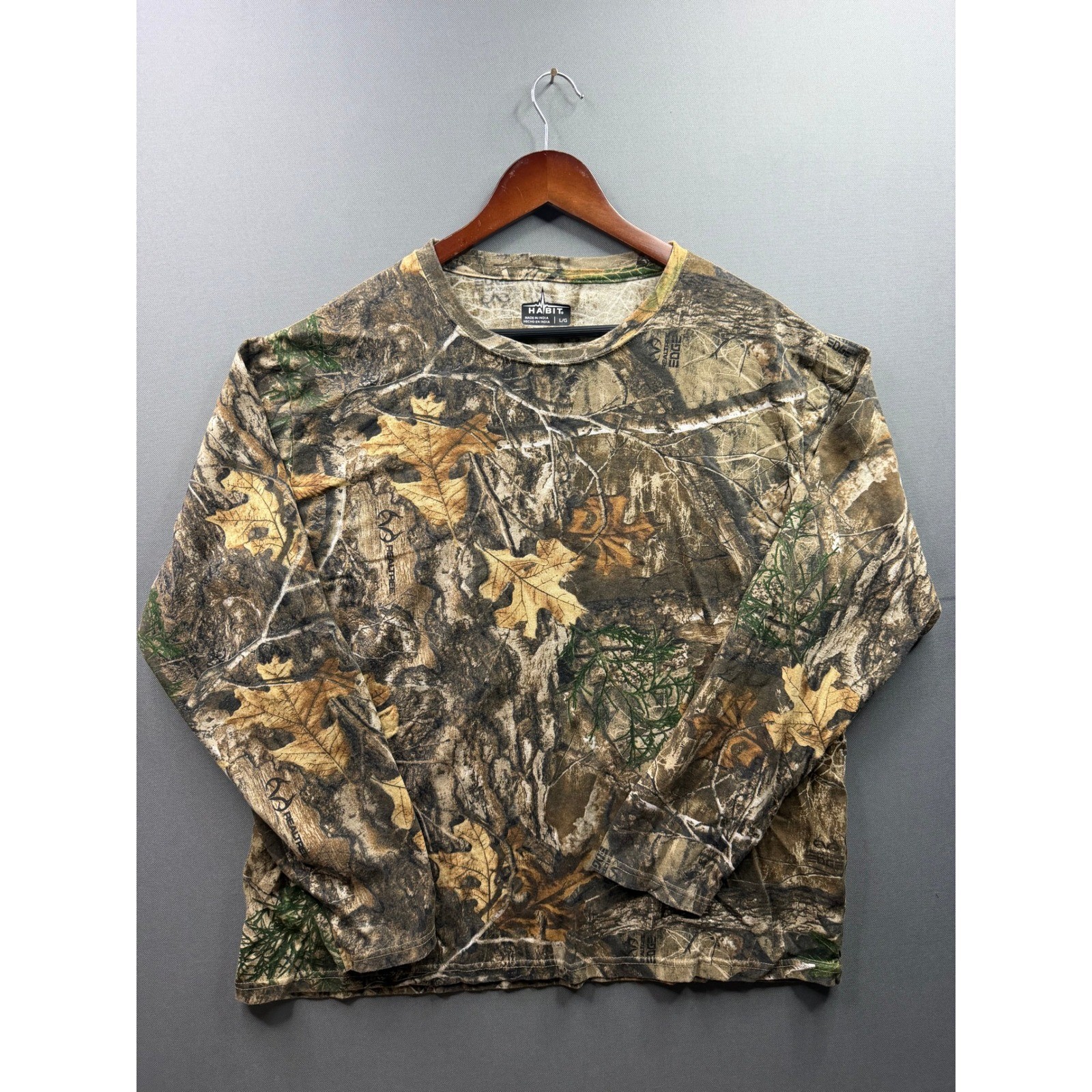 Habit Long Sleeve Shirt Mens Camo Realtree Edge Hunting Top Large gallery