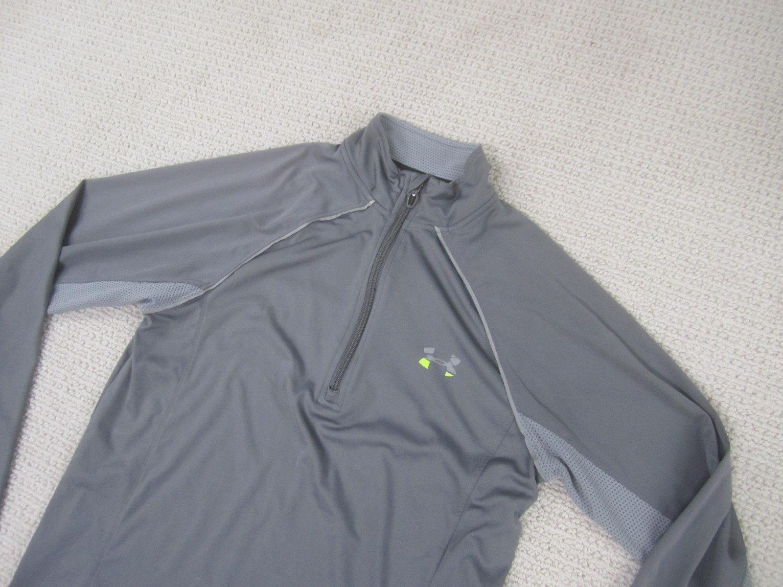 Under Armour Shirt Mens Small Gray Run Running 1/4 Zip Pullover Long Sleeve gallery