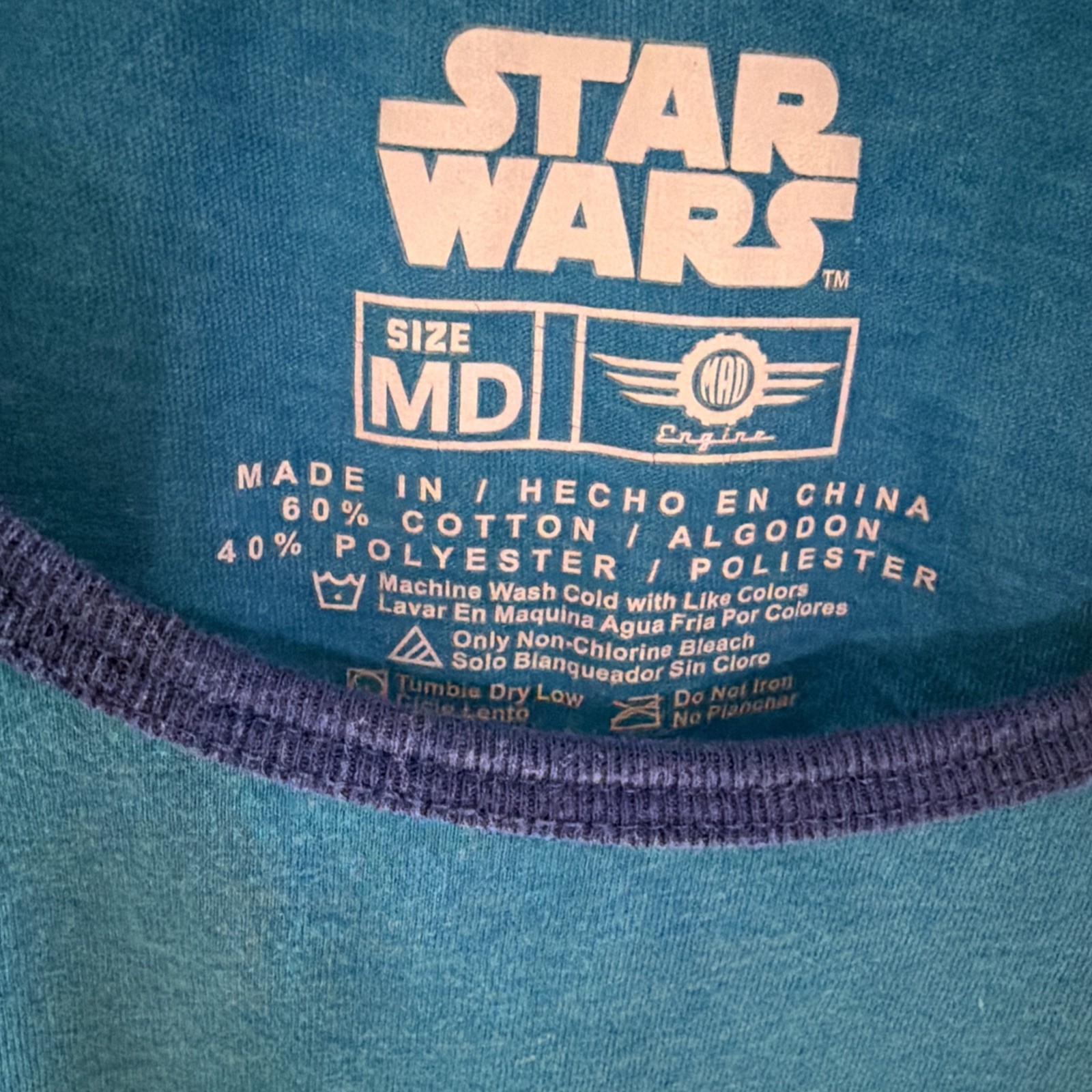 Star Wars Men's Size Medium Blue 70's Style Sleeveless Graphic Tank Top gallery