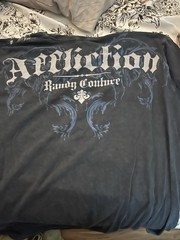 Affliction Men’s Graphic Randy couture Logo T-Shirt Green 2XL Regular Fit