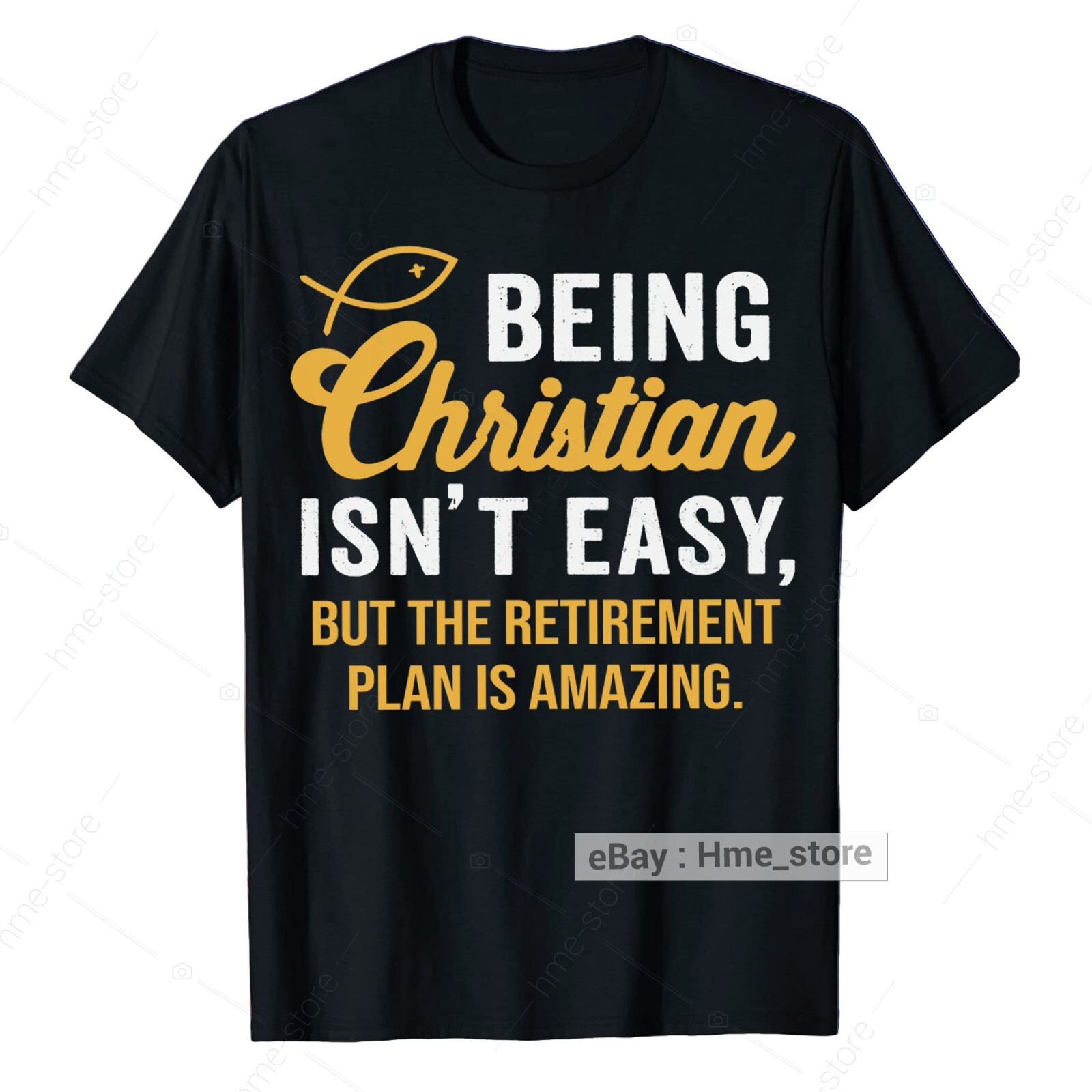 Funny Christian T-Shirt Retirement Plan Amazing Jesus Faith in God Religious Tee