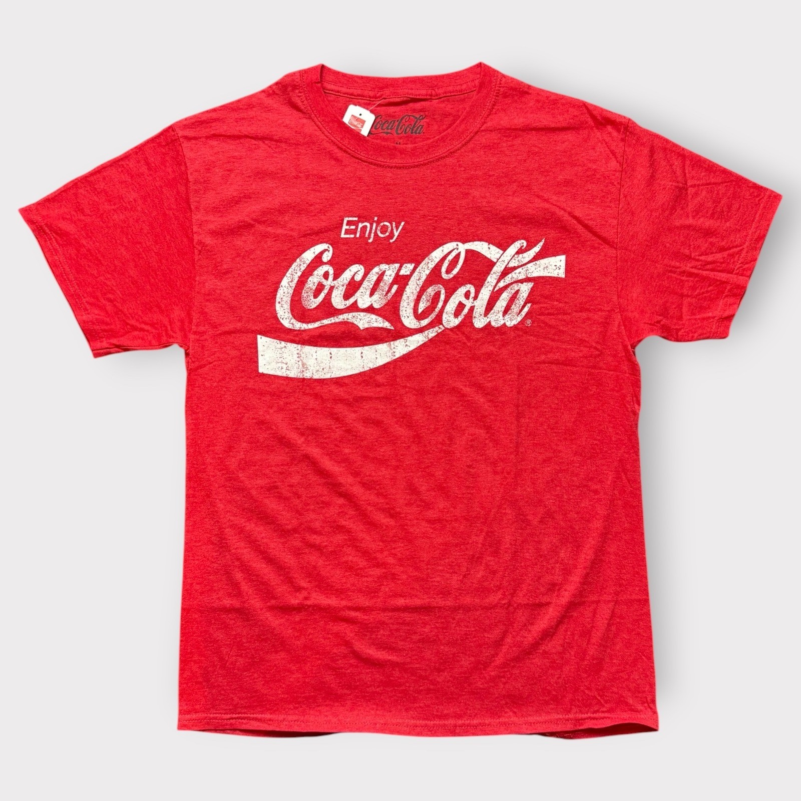 Coca-Cola Mens Graphic T-Shirt Red Heather Distressed Logo 20321 Size Medium NEW gallery