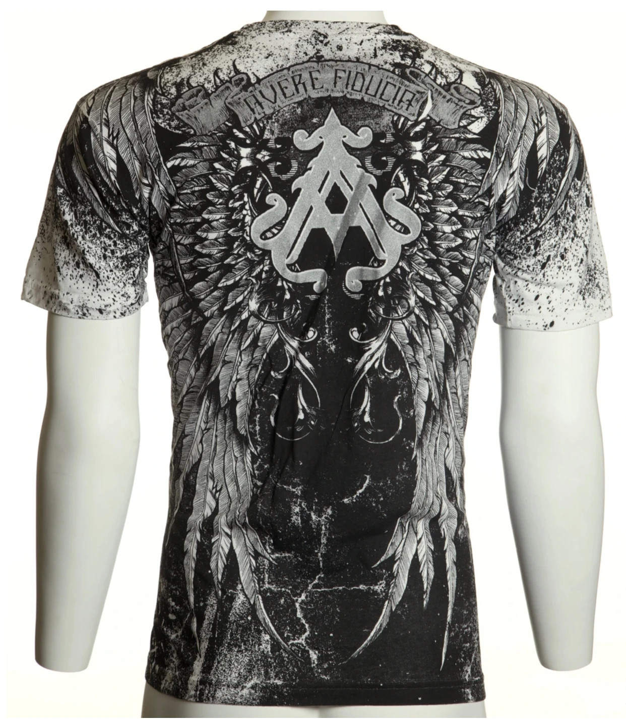 Archaic By Affliction Men's T-Shirt HOLYMAN Black Cross Skull Biker M-3XL gallery