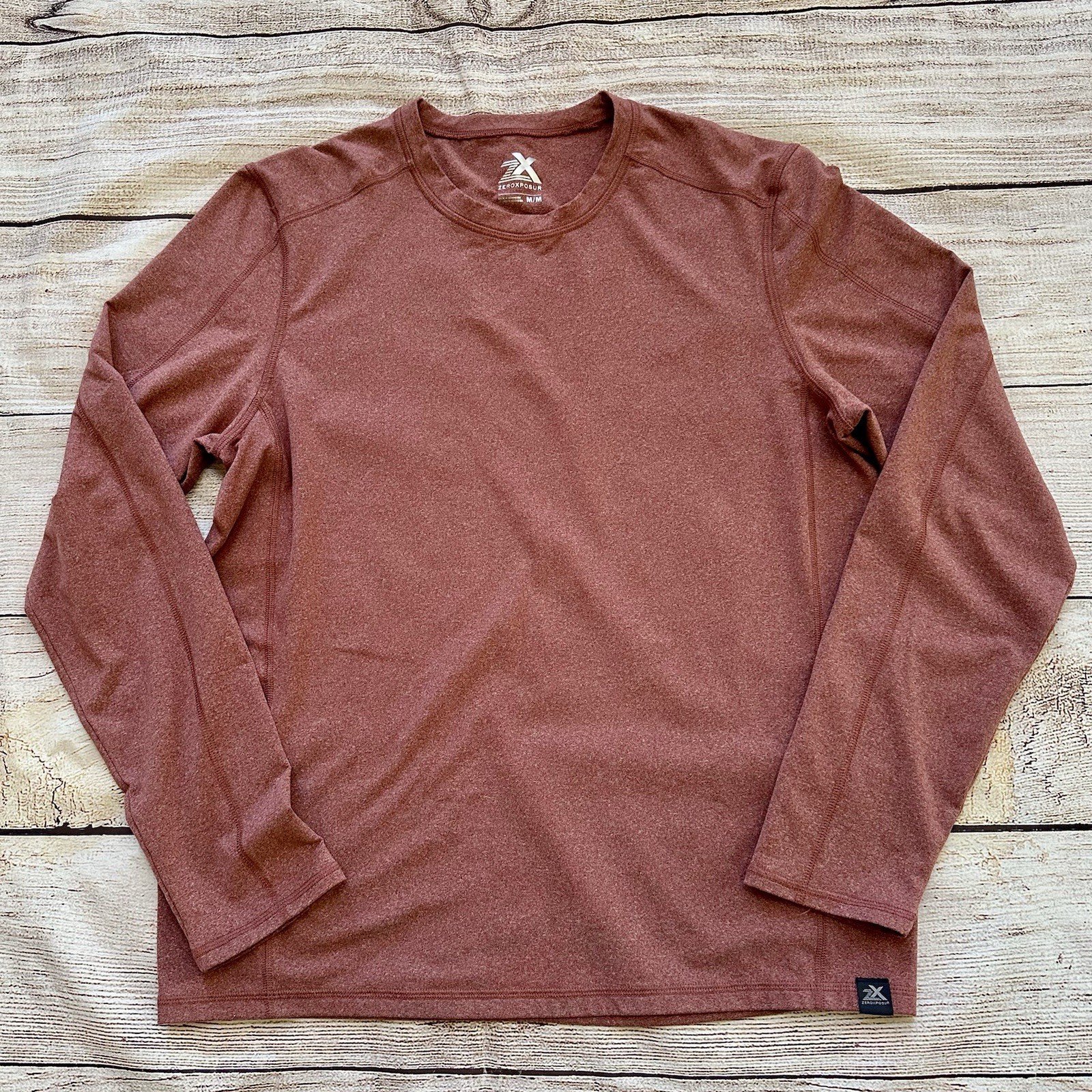 ZeroXposur Brick Red Heathered Long Sleeve T-Shirt Men’s Sz M gallery