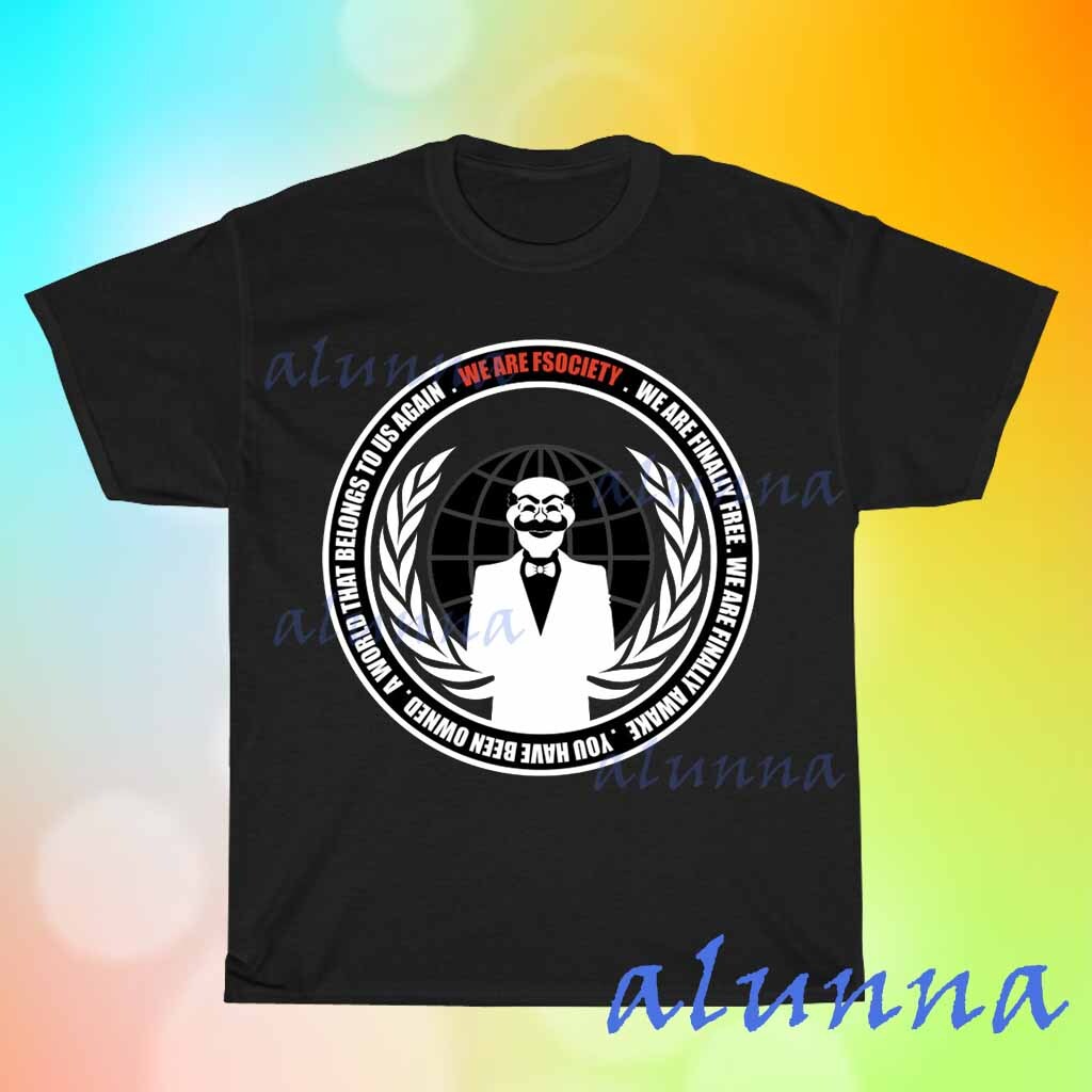 New Mr Robot Fsociety Men's Black T-shirt Funny Size S to 5XL gallery