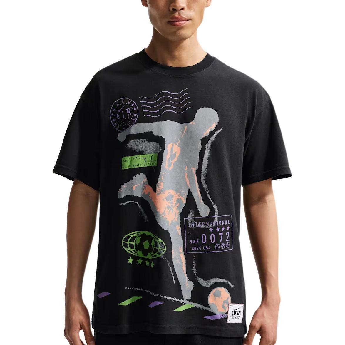 Nike Sportswear T Shirts Men’s Black Crew Neck Moderate IR5749-010 Size