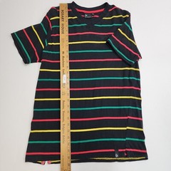 Burnside Colorful Striped Tee V Neck Short Sleeves Mens Size M
