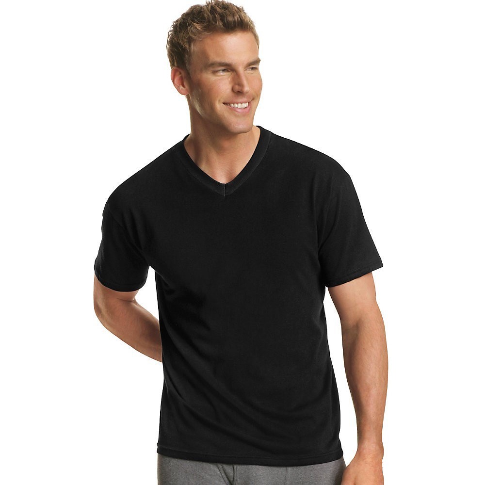 Hanes Men’s Colored V-Neck T-Shirt Irregular 2XL  Assorted Colors 6-Pack