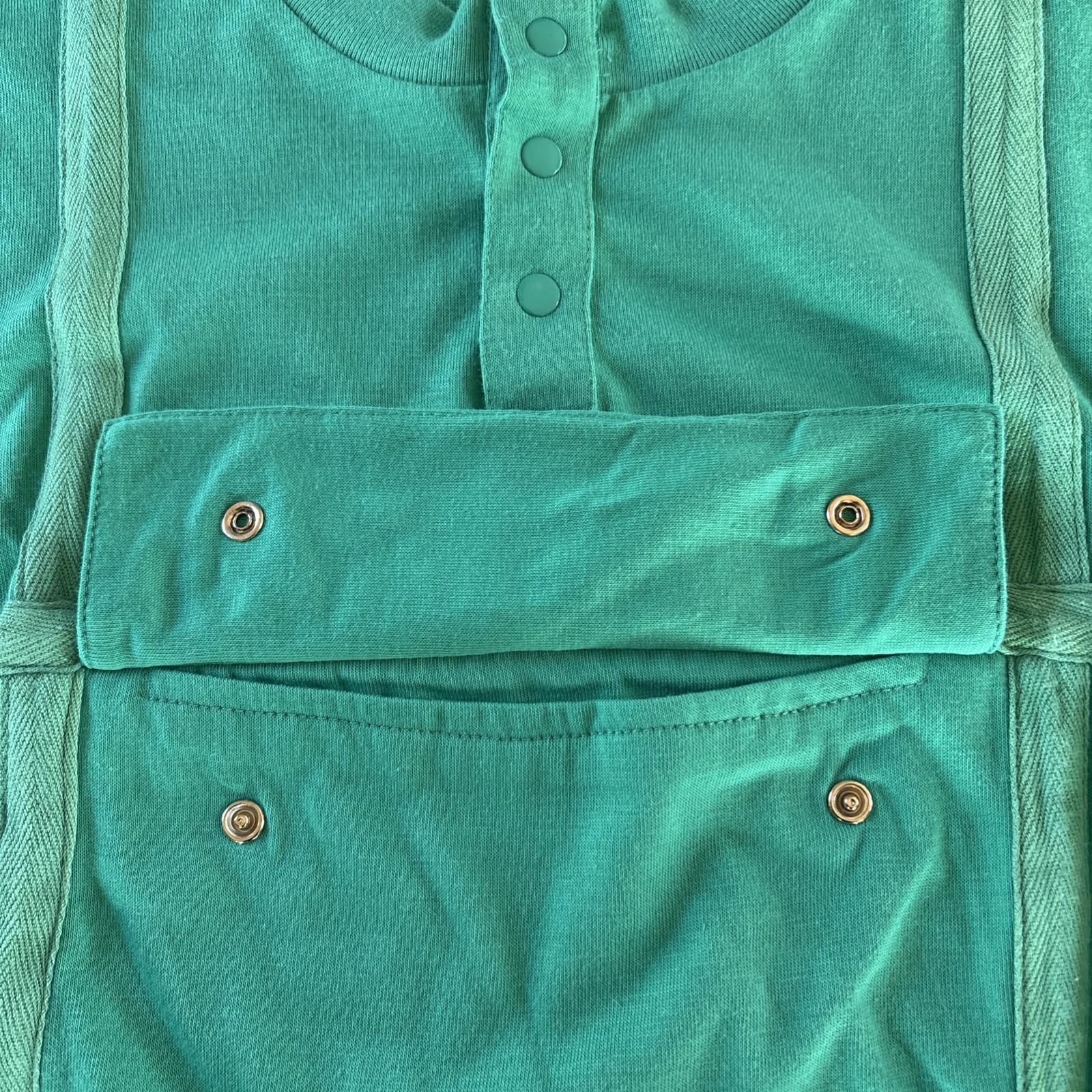 Vintage Lanvin Paris Henley Shirt RARE Kangaroo Pouch Pocket Medium gallery