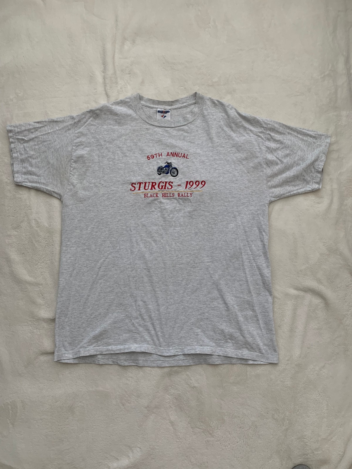 Vintage 1999 Sturgis Motorcycle Rally T Shirt Men XL Gray Races Biker 59th USA gallery