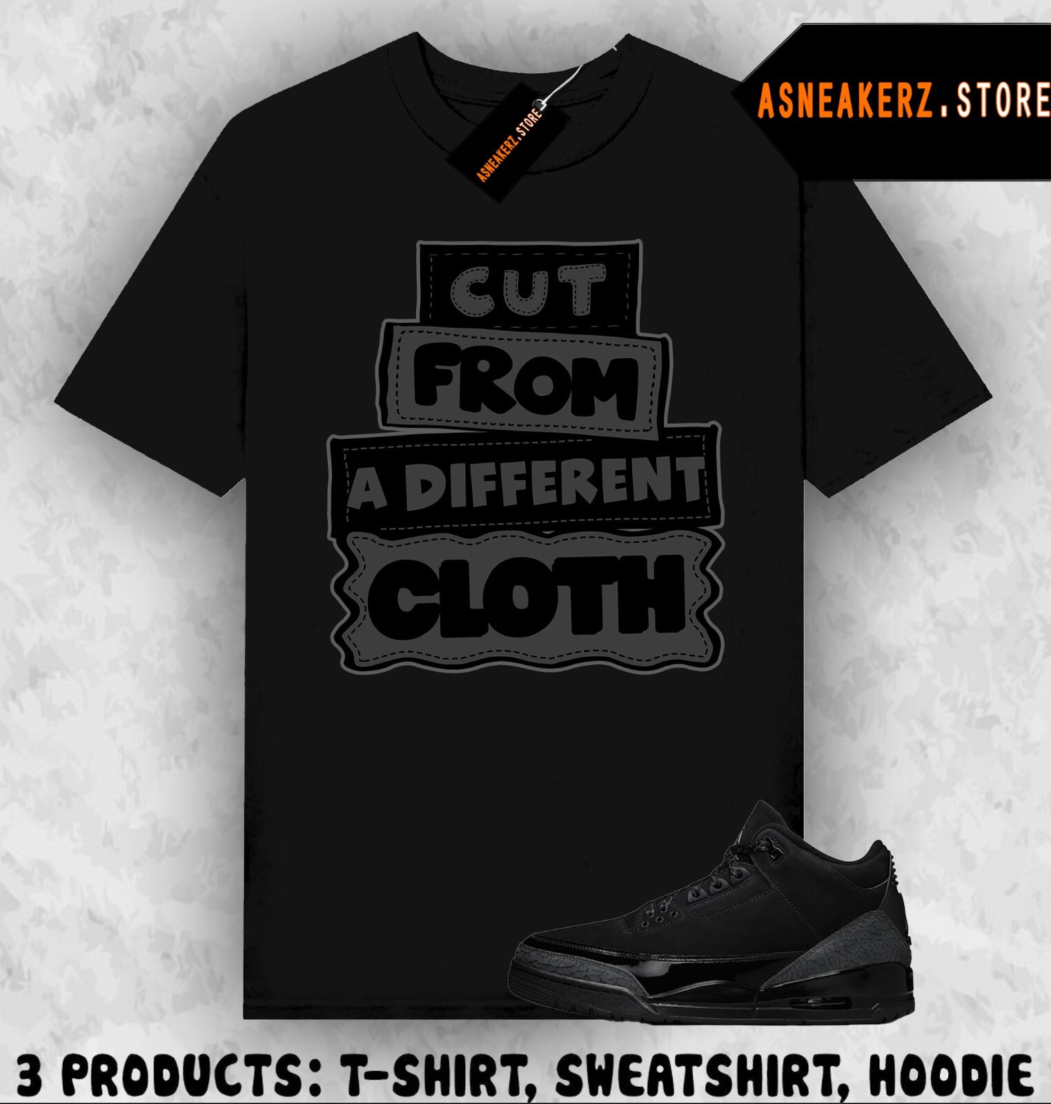 Tee Shirt Matching AJ 3 Black Cat To Match Sneaker Cut From A Different Cloth gallery
