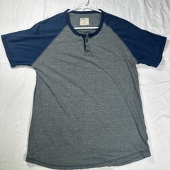 Grey And Blue Alpha Beta Short Sleeve Shirt Medium