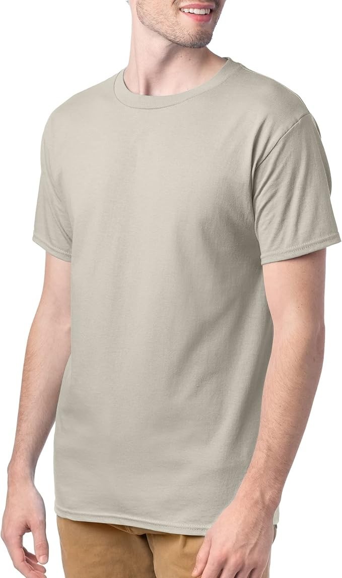 Hanes Men Crew neck T-Shirt 4-Pack ComfortSoft 100% Cotton Heavyweight Tee Plain
