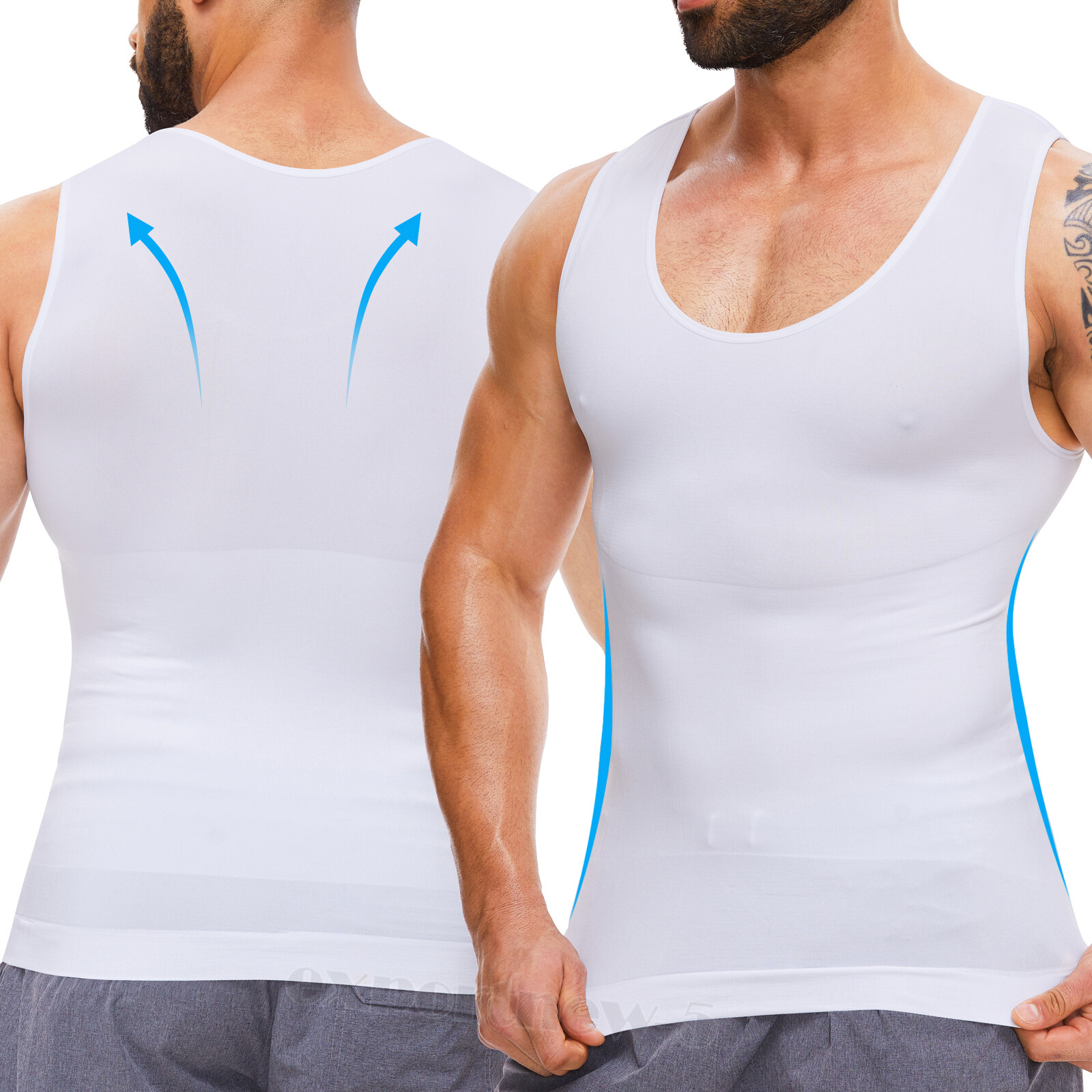 Men's Body Shaper Gynecomastia Compression Ionic Shaping Shirt Slimming Tank Top gallery