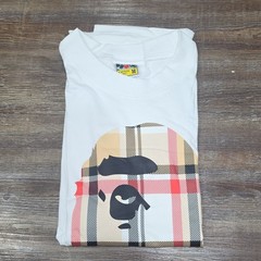 A Bathing Ape BAPE Men’s White Ape Head Graphic Tee M Crew Neck Cotton Knit