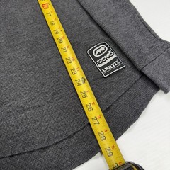 Vtg Ecko Unltd Mens Thermal Waffle Knit Long Sleeve Shirt M Gray Punk Skater Y2K