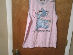 NWT Mens Disney Stitch Weekend Plans Tank Top–Sz XL-Cotton Blend