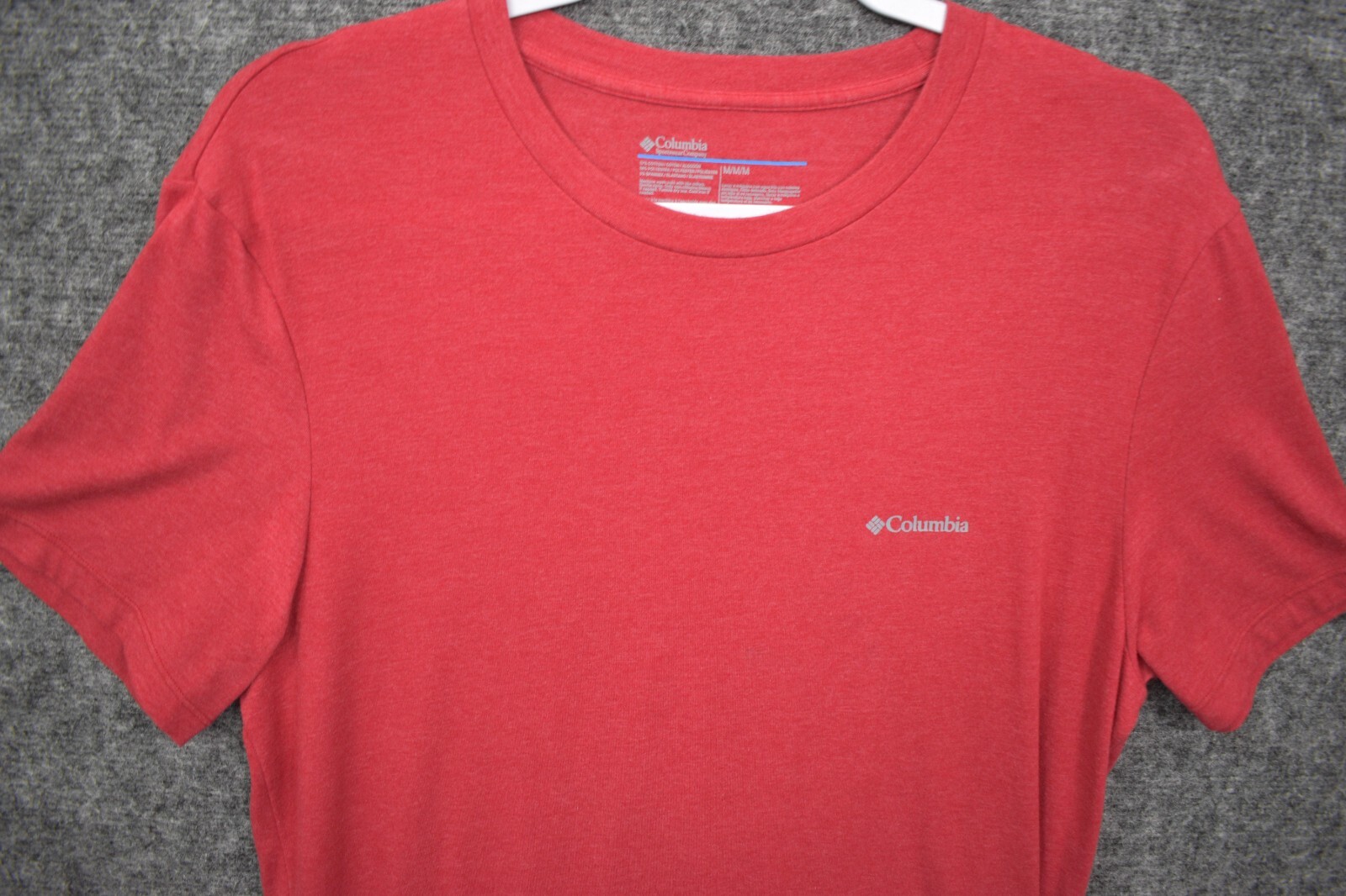 Columbia Shirt Medium Stretch Solid Red Short Sleeve Outdoors Mens gallery