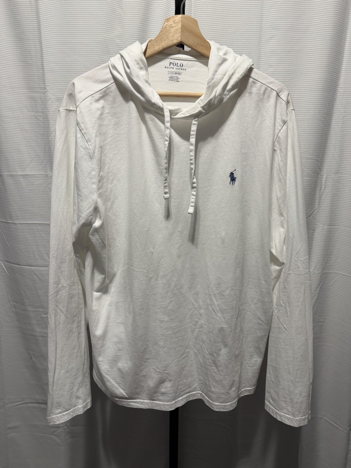 Polo Ralph Lauren Jersey Hooded T-Shirt Size Large White gallery