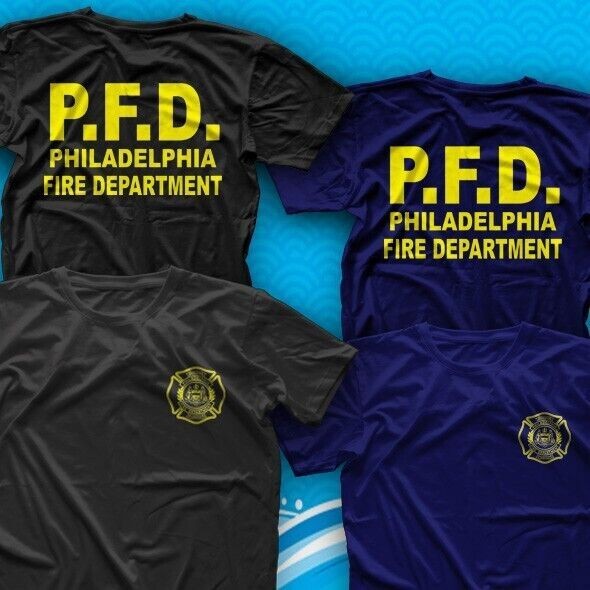 Rescue Team Firemen Philadelphia USA Fire Department T-Shirt Black S-2XL Navy