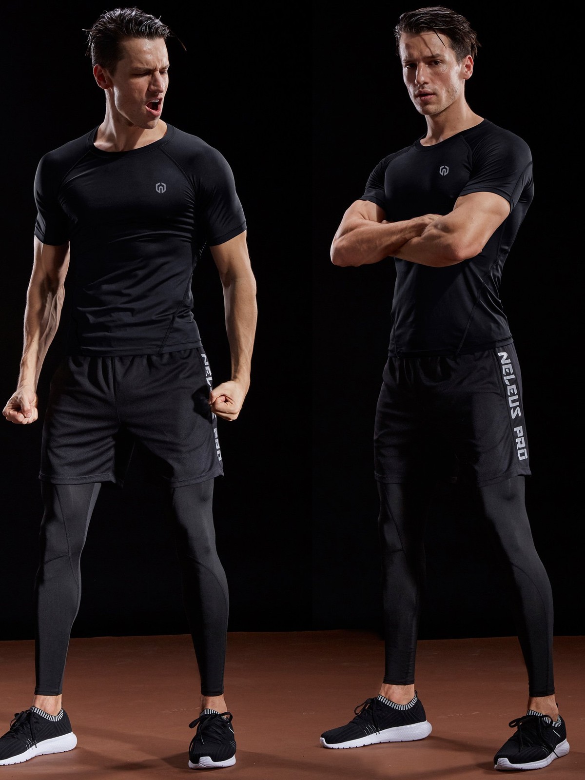 NELEUS Men's 3 Pack Compression Baselayer Athletic Workout T Shirts,5022,Blac... gallery