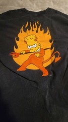 Men’s The Simpsons Devilish Bart Simpson Size L Black T-Shirt 100% Cotton NWT