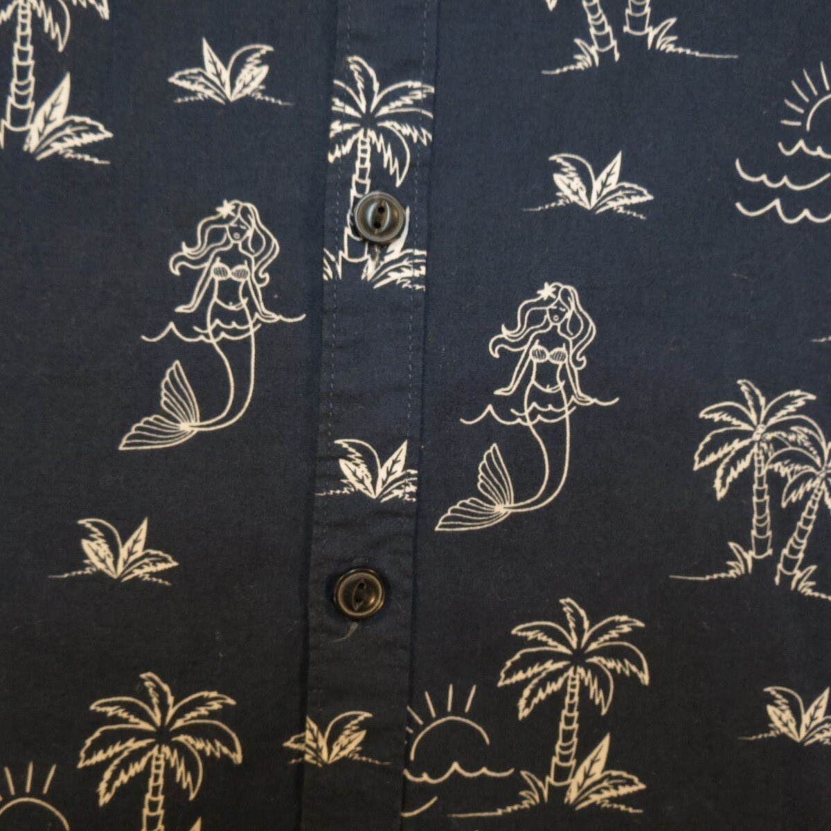 NO BOUNDARIES MERMAID BEACH HAWAII ALOHA HAWAIIAN PATTERN SHIRT Mens 3XL Blue gallery