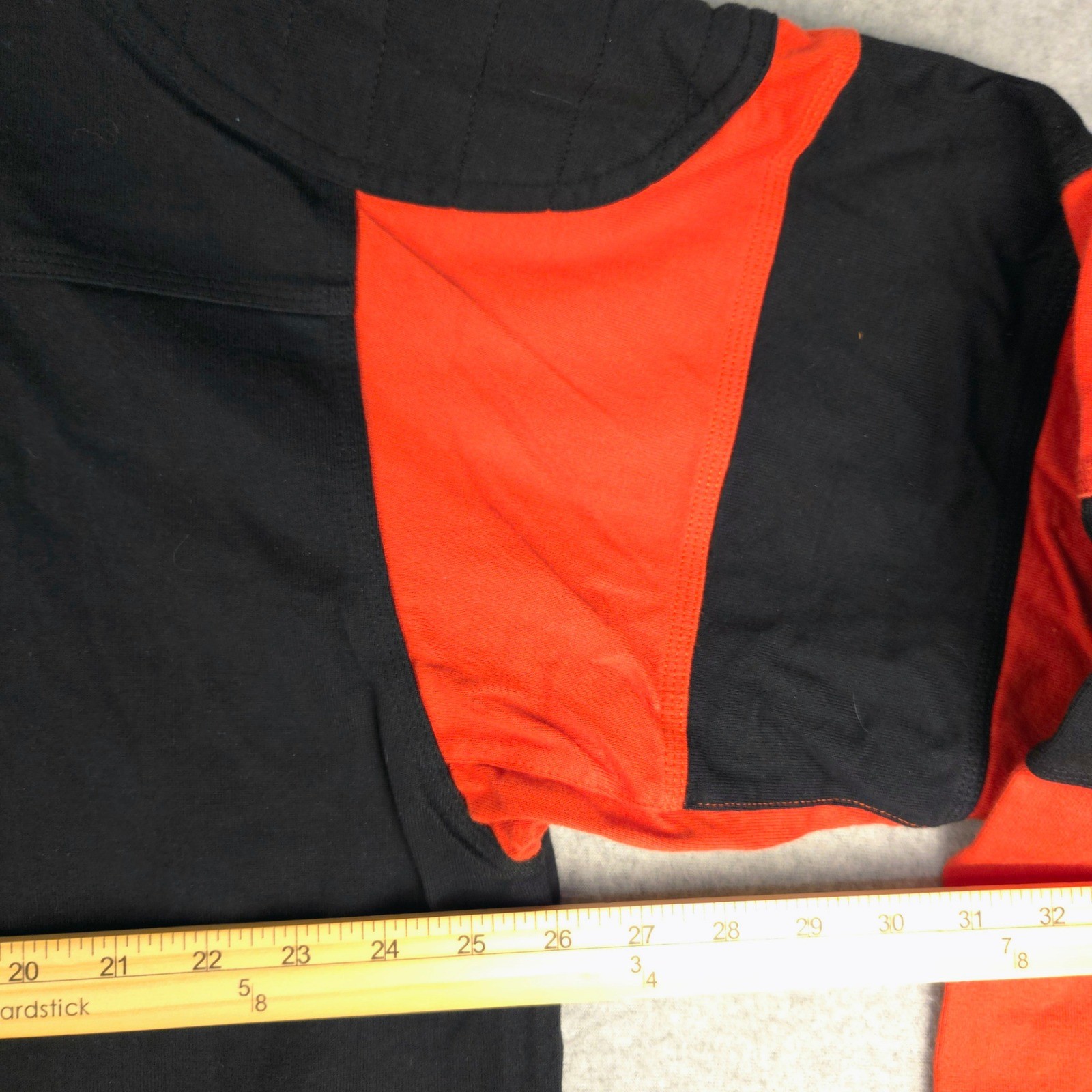 J. Peterman Mens XL Black Orange Colorblock Quilted Elbow Patch Jersey Shirt gallery