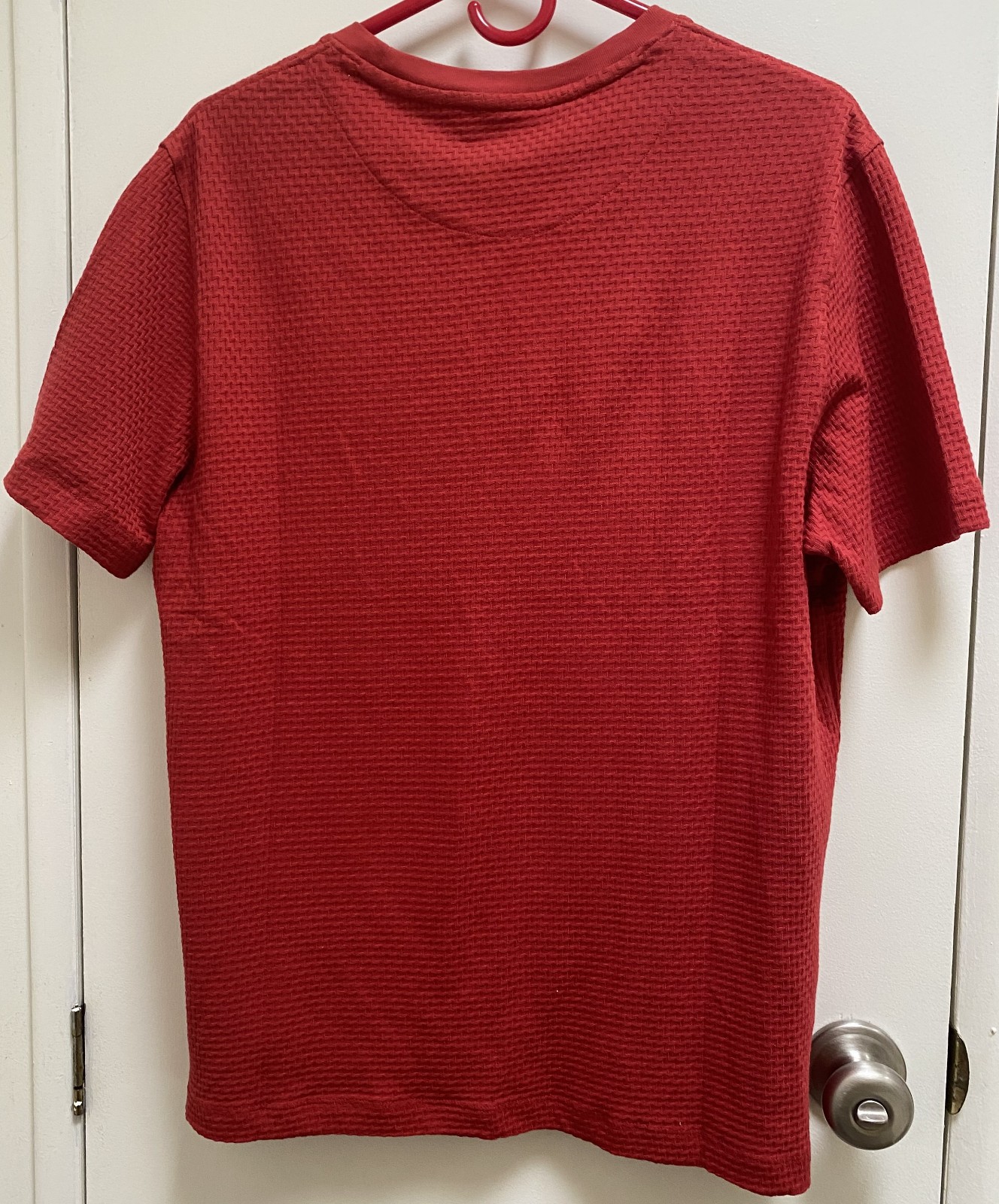 TED BAKER Short Sleeve Men's Sz 3/M Red Better Cotton Curly Textured T-Shirt NWT gallery