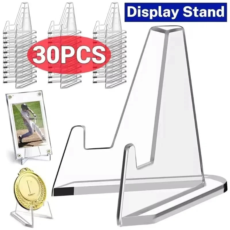 30PCS Clear Acrylic Coin Card Display Stand Easel Holders