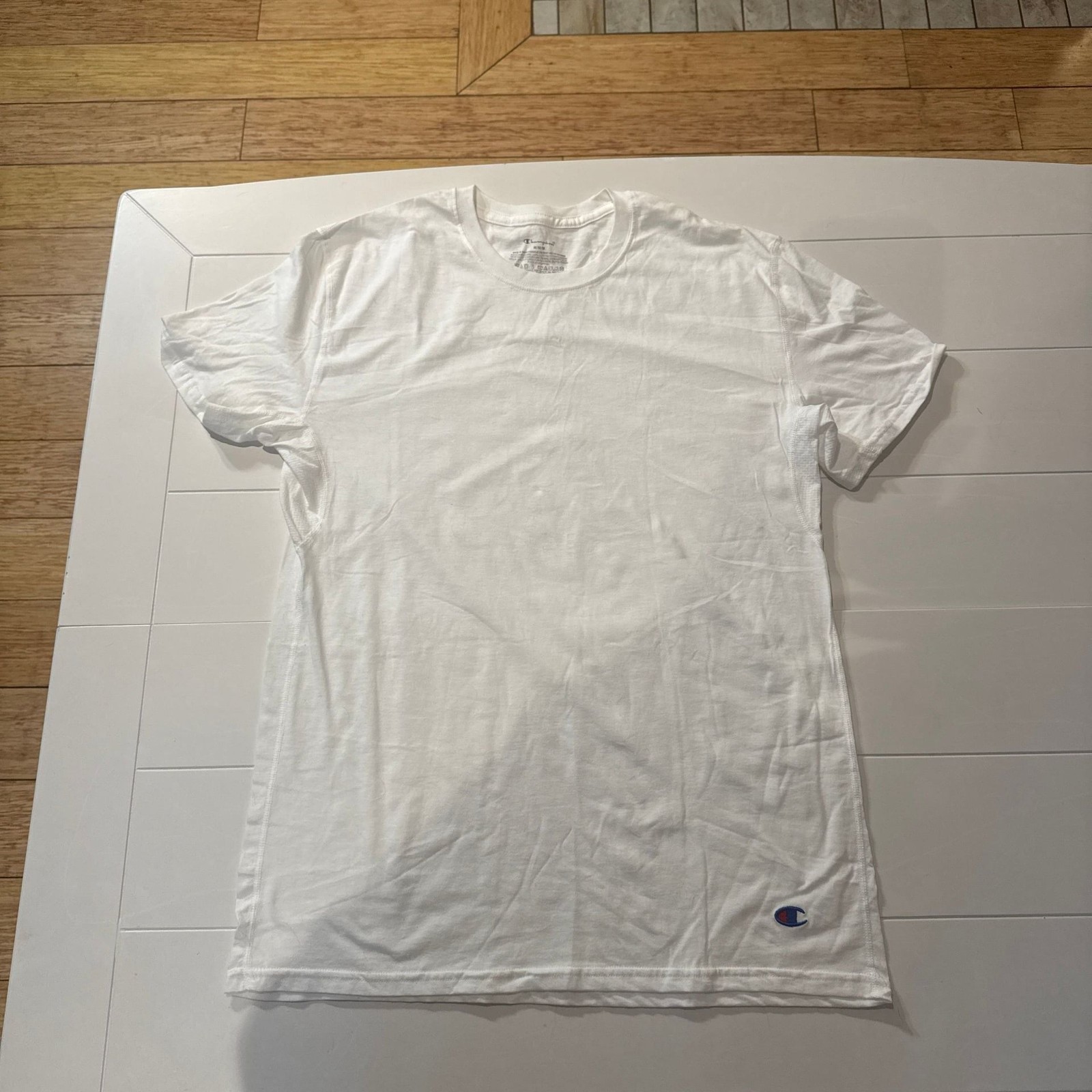 Champion Men’s Heritage Mesh-Insert Short Sleeve Cotton T-Shirt White Size M Whi
