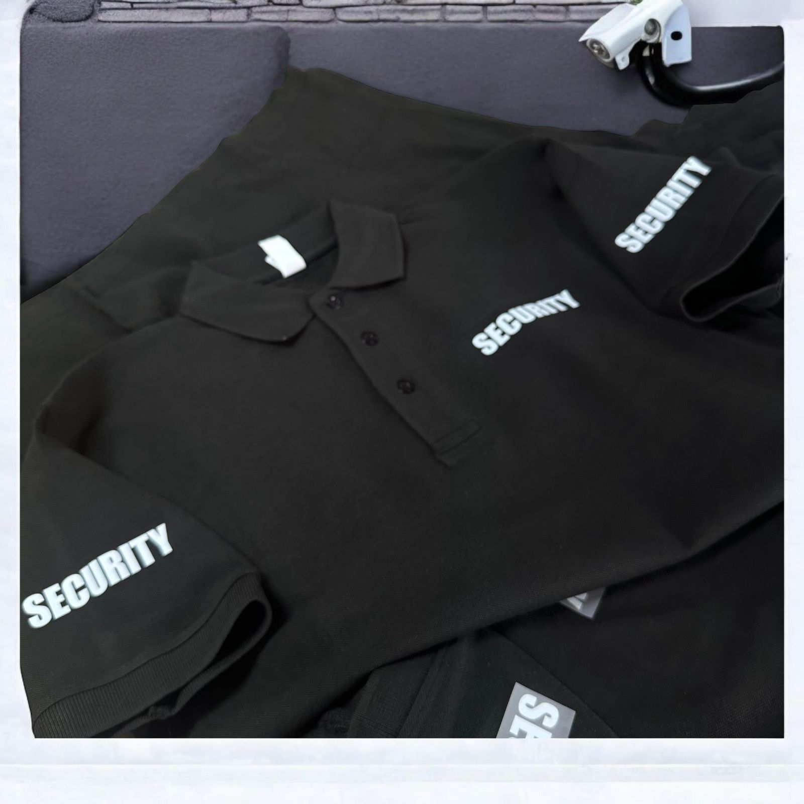Security Polo T-Shirt Men High-Quality Uniform Workwear Short Sleeve Black gallery