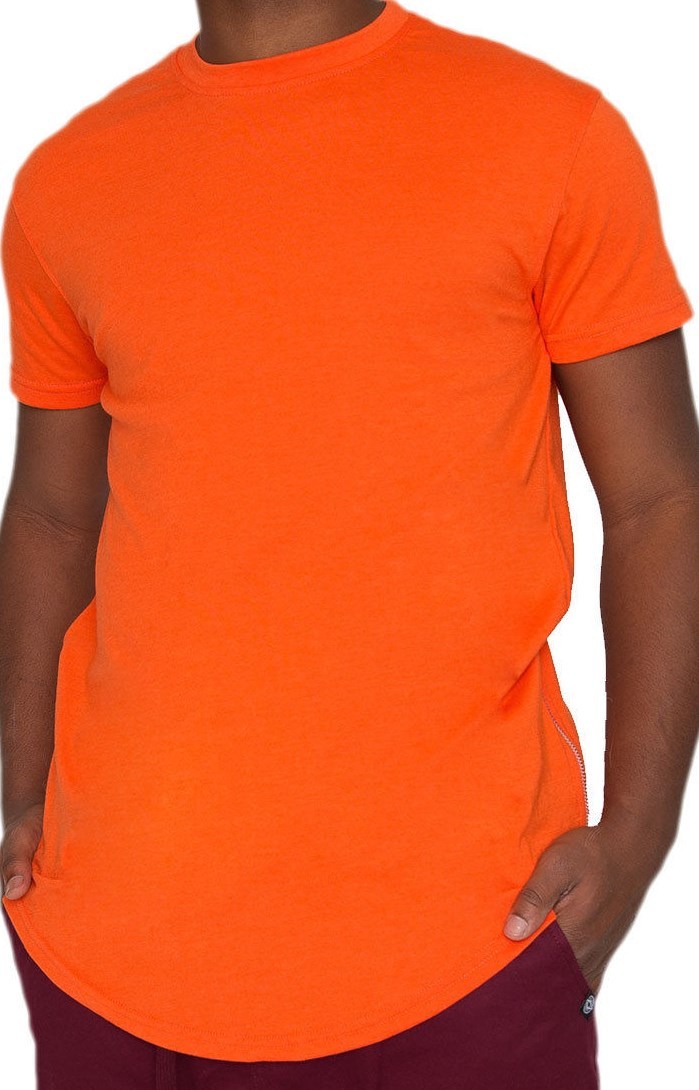 MEN HIPSTER ELONGATED HIP HOP T-SHIRTS WITH SIDE ZIPPER T-552 SOLID gallery