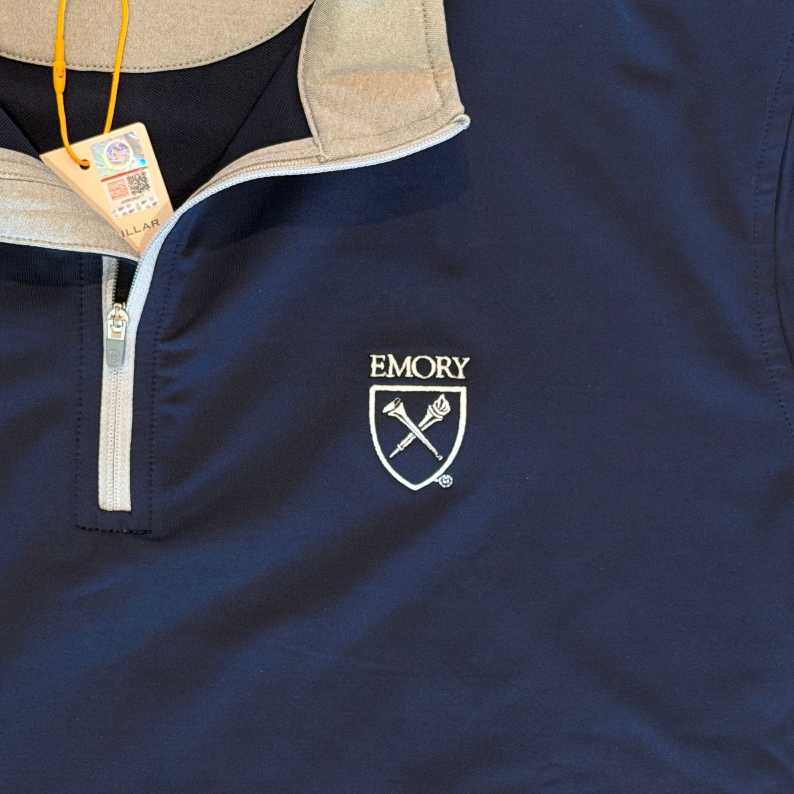 Emery University Peter Millar 1/4 Zip Mens Large Navy ME0EK40 **NEW** gallery