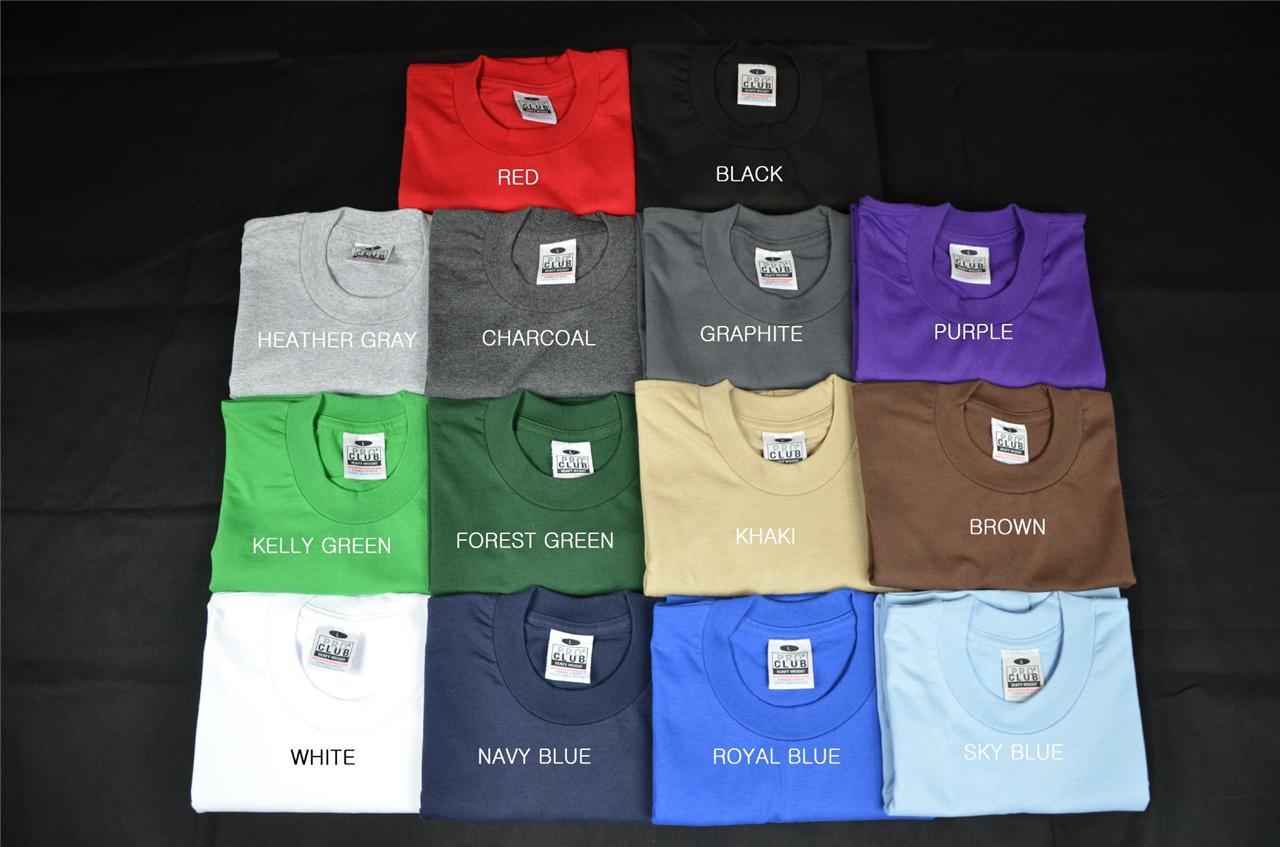 1 NEW PROCLUB LT-5XLT TALL HEAVY WEIGHT T-SHIRT PLAIN TEE PRO CLUB COLOR BLANK gallery