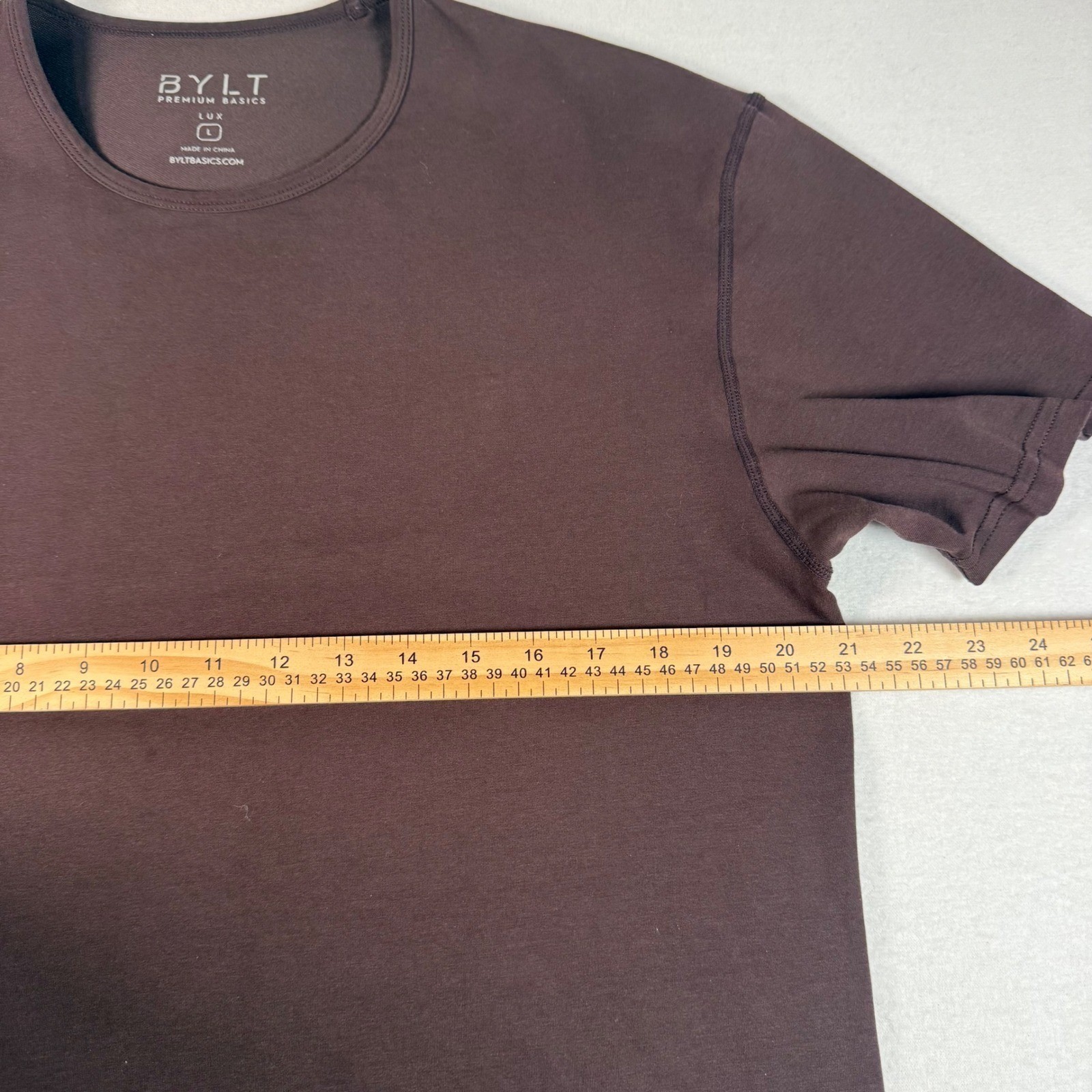 BYLT Premium Basics LUX T-Shirt Mens Large Brown Cotton Blend Minimalist Workout gallery