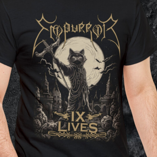Empurror – IX Lives T-Shirt, Cat T-Shirt, Black Metal Shirt, Emperor Shirt