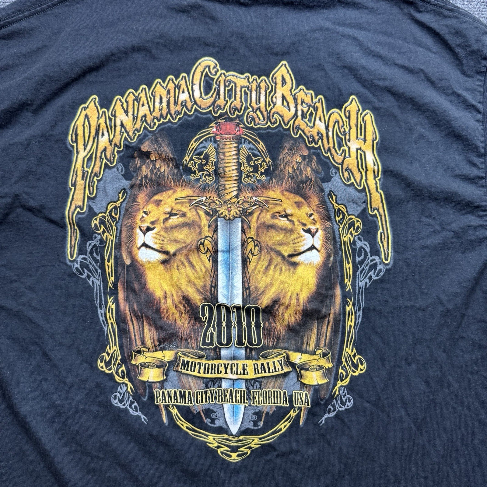 Delta 2010 Panama City Beach Motorcycle Rally Biker T-shirt Men XL Black gallery