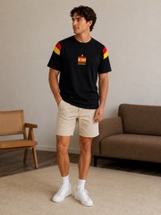 Vintage Spain Flag Embroidered Oversized Football T-Shirt,Retro Soccer Stree